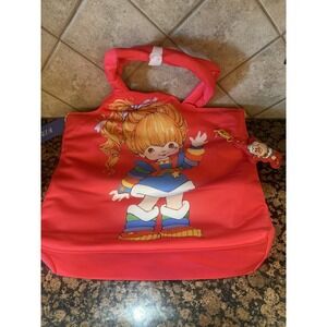 Whatever! Makes You Happy Rainbow Brite Nylon Puffy Tote Bag w/ Bag Charm, NEW
